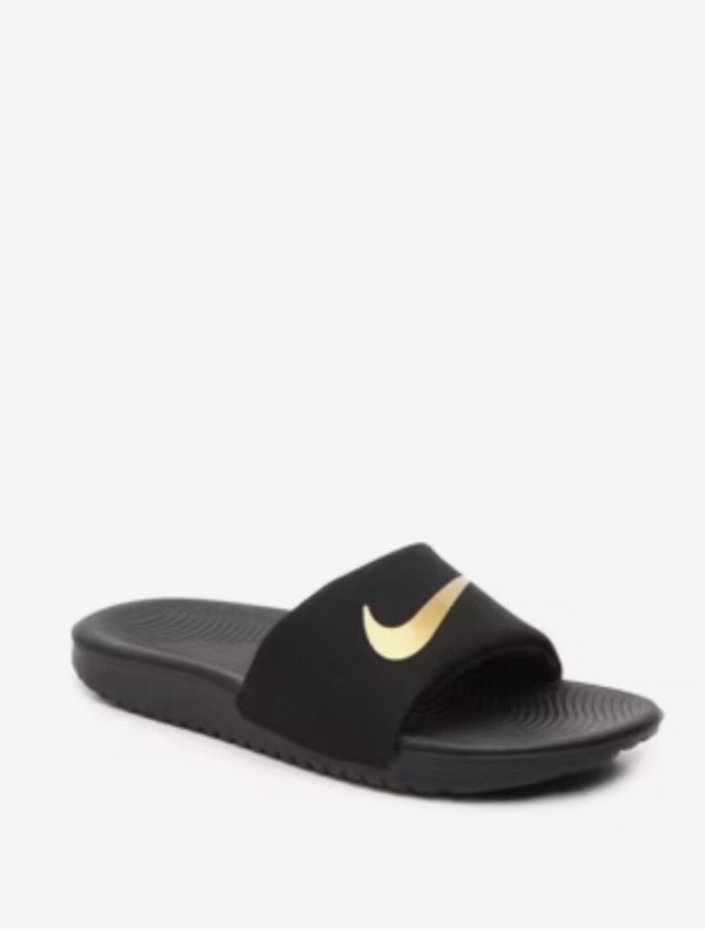 Nike Kawa Slide Sandal Black and Gold